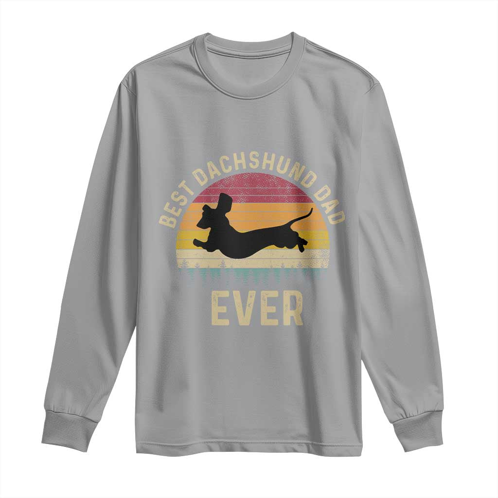 Dachshund Dog Dad Long Sleeve Shirt Vintage 60s 70s Retro Fathers Day Gift for Dog Lovers TS10 Sport Gray Print Your Wear