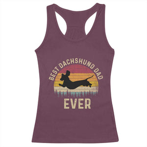 Dachshund Dog Dad Racerback Tank Top Vintage 60s 70s Retro Fathers Day Gift for Dog Lovers TS10 Maroon Print Your Wear