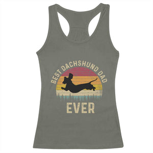 Dachshund Dog Dad Racerback Tank Top Vintage 60s 70s Retro Fathers Day Gift for Dog Lovers TS10 Military Green Print Your Wear