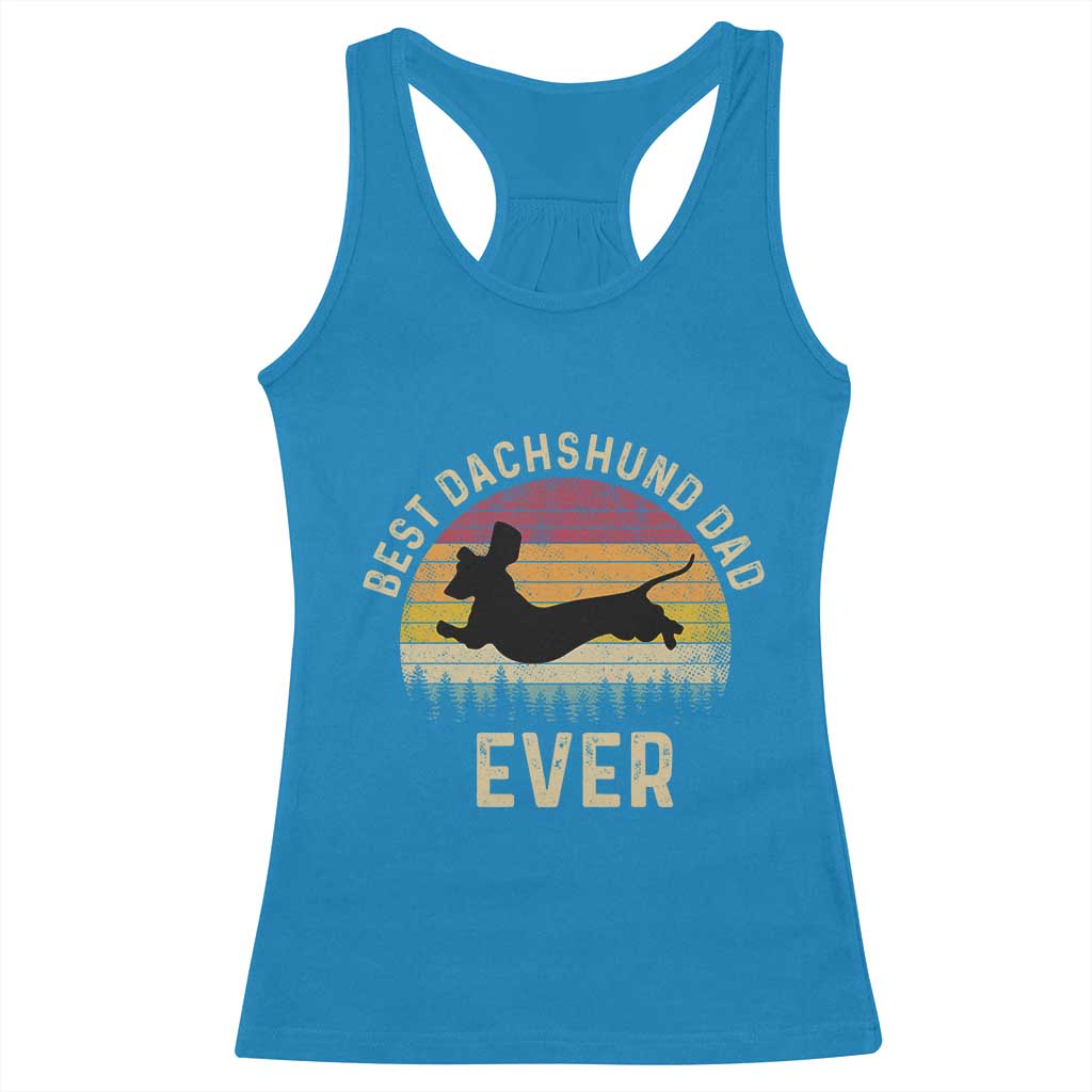 Dachshund Dog Dad Racerback Tank Top Vintage 60s 70s Retro Fathers Day Gift for Dog Lovers TS10 Sapphire Print Your Wear