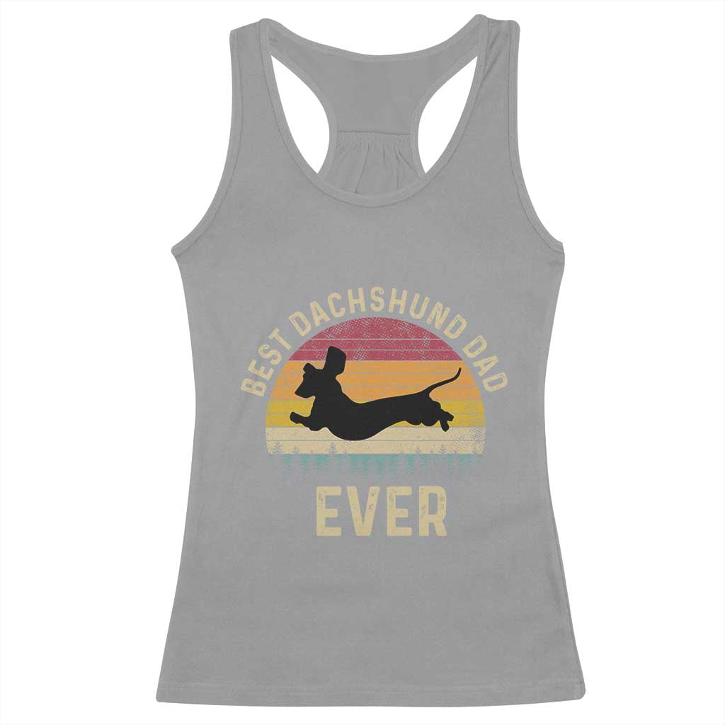 Dachshund Dog Dad Racerback Tank Top Vintage 60s 70s Retro Fathers Day Gift for Dog Lovers TS10 Sport Gray Print Your Wear