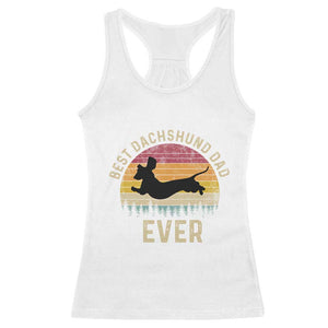 Dachshund Dog Dad Racerback Tank Top Vintage 60s 70s Retro Fathers Day Gift for Dog Lovers TS10 White Print Your Wear