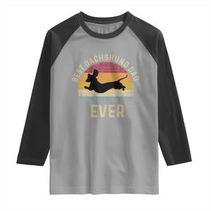 Dachshund Dog Dad Raglan Shirt Vintage 60s 70s Retro Fathers Day Gift for Dog Lovers TS10 Sport Gray Black Print Your Wear