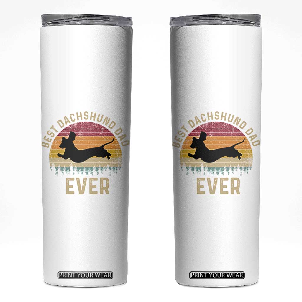Dachshund Dog Dad Skinny Tumbler Vintage 60s 70s Retro Fathers Day Gift for Dog Lovers TS10 White Print Your Wear