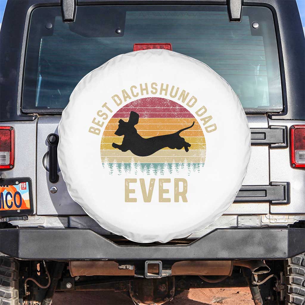 Dachshund Dog Dad Spare Tire Cover Vintage 60s 70s Retro Fathers Day Gift for Dog Lovers TS10 No hole White Print Your Wear