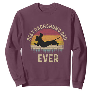 Dachshund Dog Dad Sweatshirt Vintage 60s 70s Retro Fathers Day Gift for Dog Lovers TS10 Maroon Print Your Wear