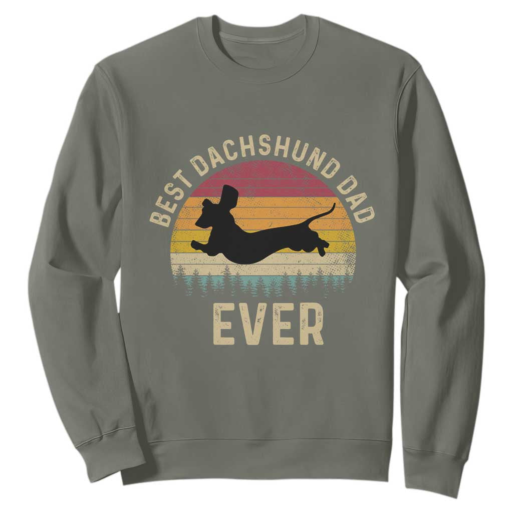 Dachshund Dog Dad Sweatshirt Vintage 60s 70s Retro Fathers Day Gift for Dog Lovers TS10 Military Green Print Your Wear