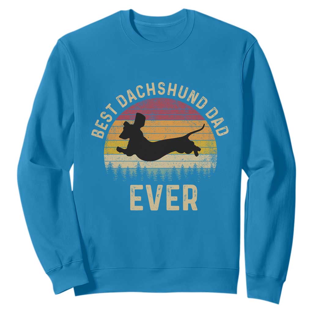 Dachshund Dog Dad Sweatshirt Vintage 60s 70s Retro Fathers Day Gift for Dog Lovers TS10 Sapphire Print Your Wear