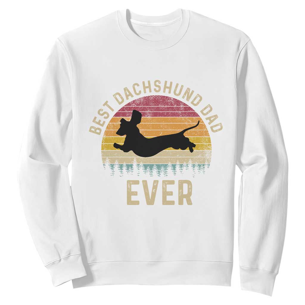 Dachshund Dog Dad Sweatshirt Vintage 60s 70s Retro Fathers Day Gift for Dog Lovers TS10 White Print Your Wear