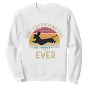 Dachshund Dog Dad Sweatshirt Vintage 60s 70s Retro Fathers Day Gift for Dog Lovers TS10 White Print Your Wear