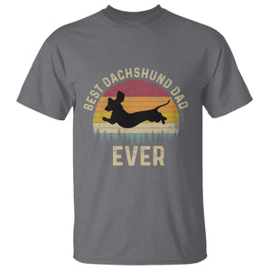 Dachshund Dog Dad T Shirt Vintage 60s 70s Retro Fathers Day Gift for Dog Lovers TS10 Charcoal Print Your Wear