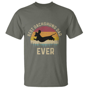 Dachshund Dog Dad T Shirt Vintage 60s 70s Retro Fathers Day Gift for Dog Lovers TS10 Military Green Print Your Wear
