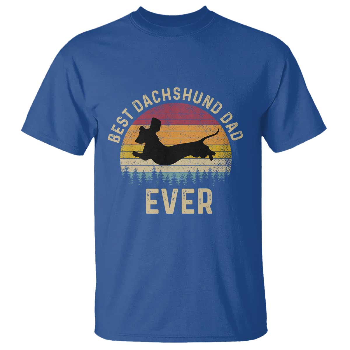 Dachshund Dog Dad T Shirt Vintage 60s 70s Retro Fathers Day Gift for Dog Lovers TS10 Royal Blue Print Your Wear