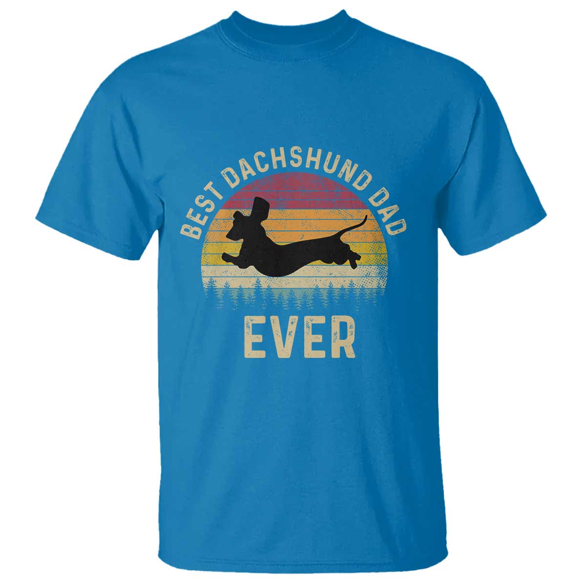 Dachshund Dog Dad T Shirt Vintage 60s 70s Retro Fathers Day Gift for Dog Lovers TS10 Sapphire Print Your Wear
