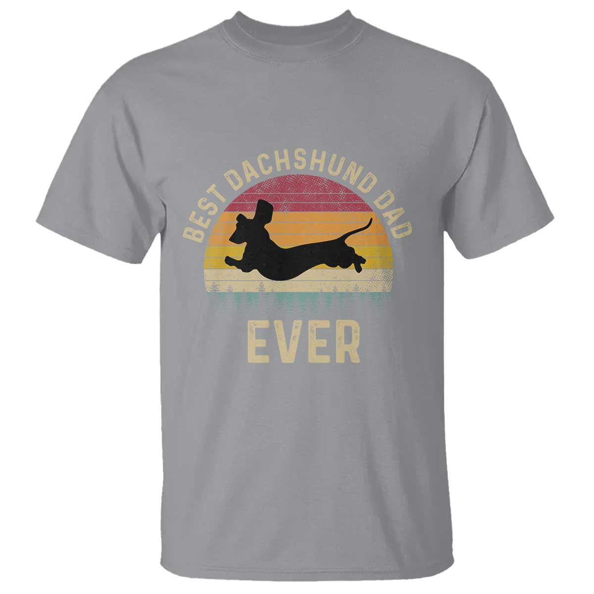 Dachshund Dog Dad T Shirt Vintage 60s 70s Retro Fathers Day Gift for Dog Lovers TS10 Sport Gray Print Your Wear