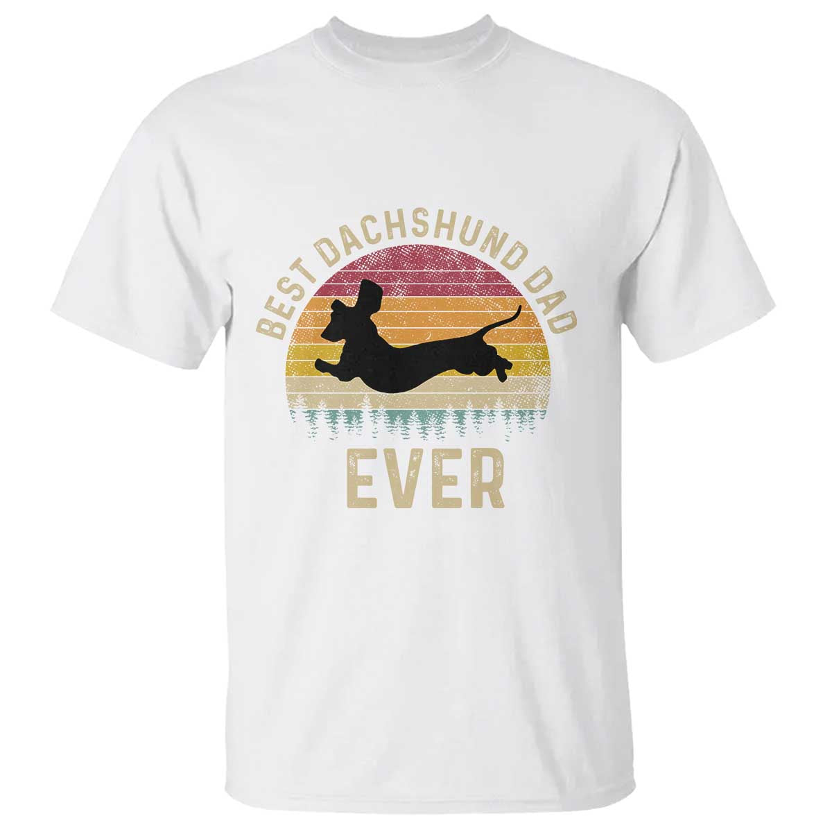 Dachshund Dog Dad T Shirt Vintage 60s 70s Retro Fathers Day Gift for Dog Lovers TS10 White Print Your Wear
