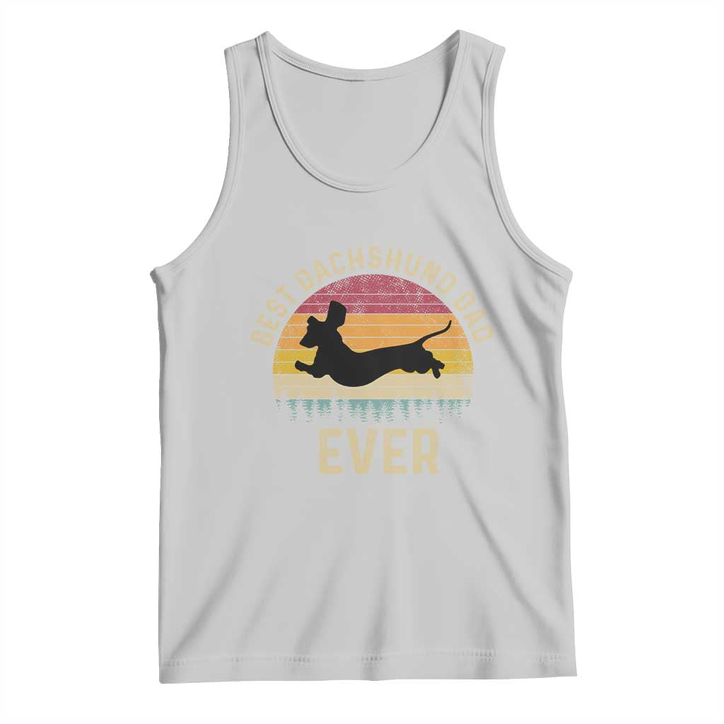 Dachshund Dog Dad Tank Top Vintage 60s 70s Retro Fathers Day Gift for Dog Lovers TS10 Ash Print Your Wear