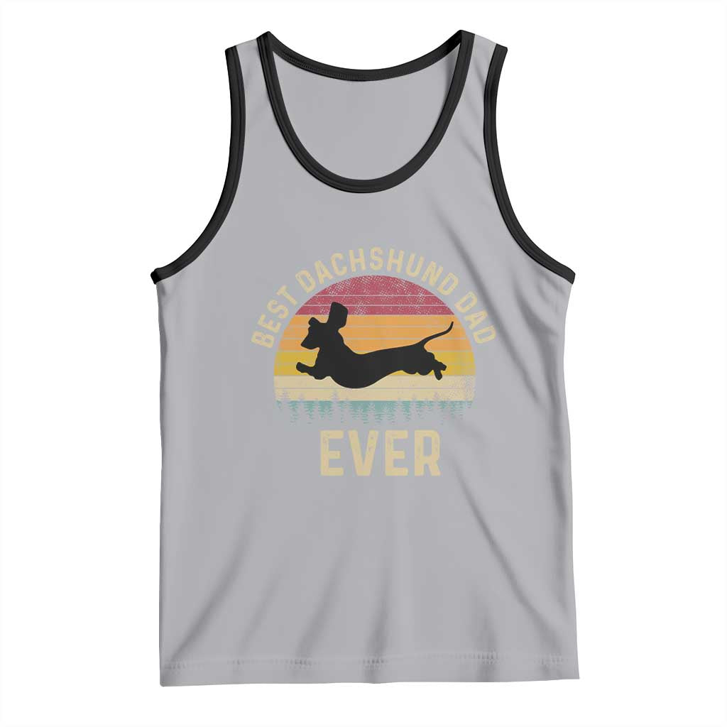 Dachshund Dog Dad Tank Top Vintage 60s 70s Retro Fathers Day Gift for Dog Lovers TS10 Athletic Heather Black Print Your Wear