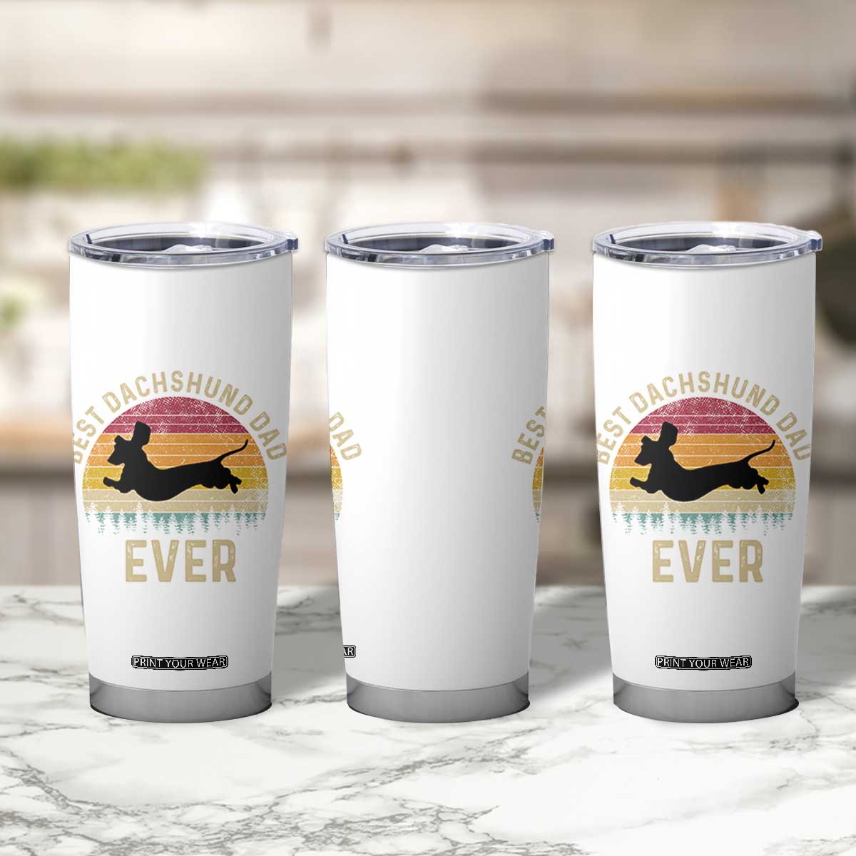 Dachshund Dog Dad Tumbler Cup Vintage 60s 70s Retro Fathers Day Gift for Dog Lovers TS10 Print Your Wear