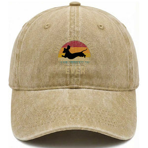 Dachshund Dog Dad Washed Cotton Baseball Cap Vintage 60s 70s Retro Fathers Day Gift for Dog Lovers TS10 Print Your Wear