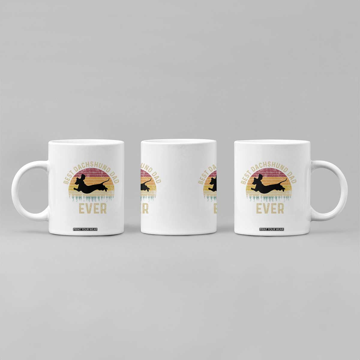Dachshund Dog Dad Coffee Mug Vintage 60s 70s Retro Fathers Day Gift for Dog Lovers TS10 Print Your Wear