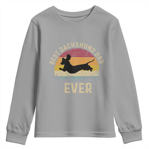 Dachshund Dog Dad Youth Sweatshirt Vintage 60s 70s Retro Fathers Day Gift for Dog Lovers TS10 Sport Gray Print Your Wear