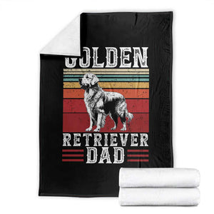 Retro Dog Golden Dad Throw Blanket Fathers Day Gift for Dog Lovers Golden Retriever Dad TS10 Black Print Your Wear