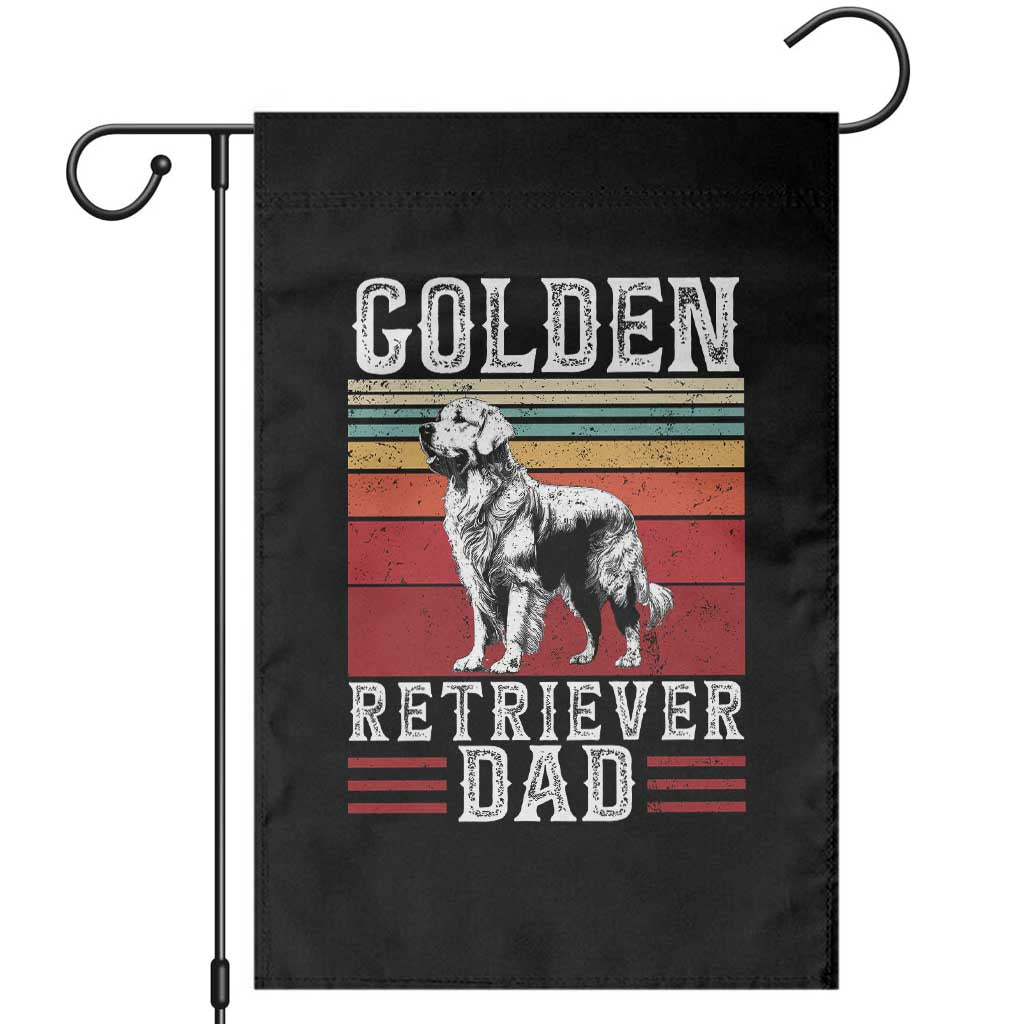 Retro Dog Golden Dad Garden Flag Fathers Day Gift for Dog Lovers Golden Retriever Dad TS10 Black Print Your Wear