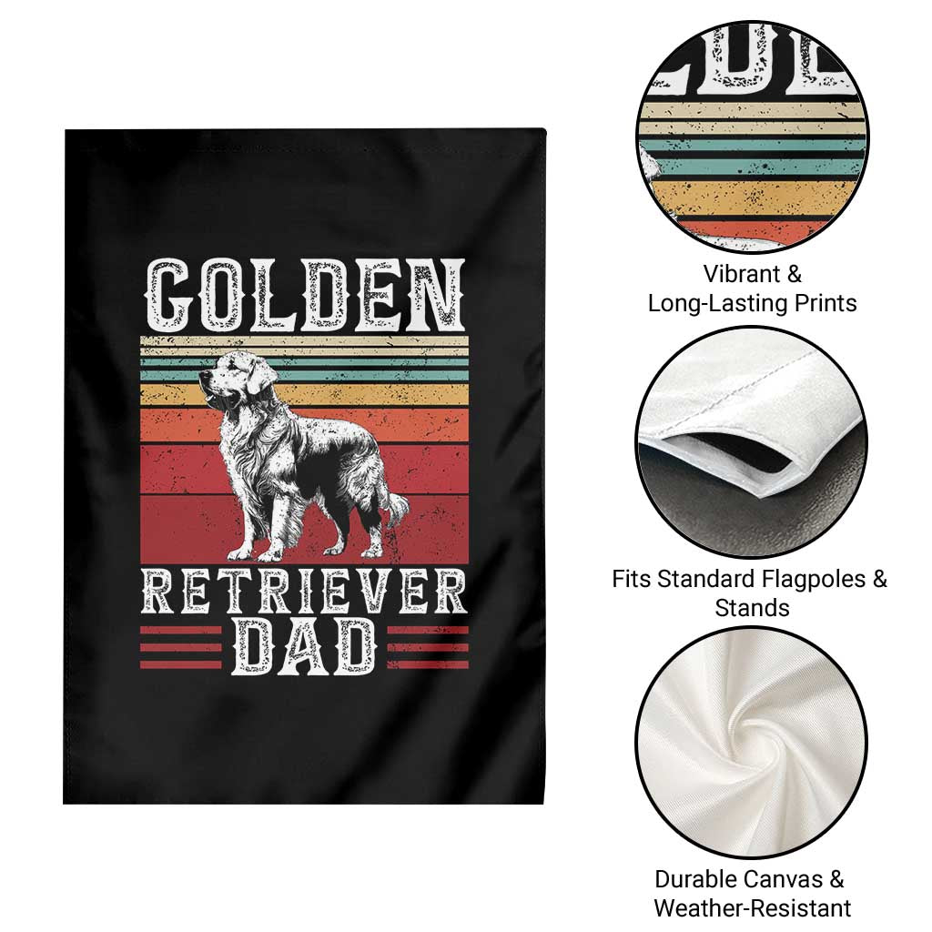 Retro Dog Golden Dad Garden Flag Fathers Day Gift for Dog Lovers Golden Retriever Dad TS10 Print Your Wear