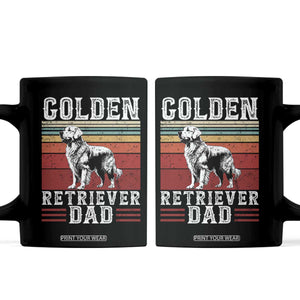 Retro Dog Golden Dad Coffee Mug Fathers Day Gift for Dog Lovers Golden Retriever Dad TS10 Black Print Your Wear