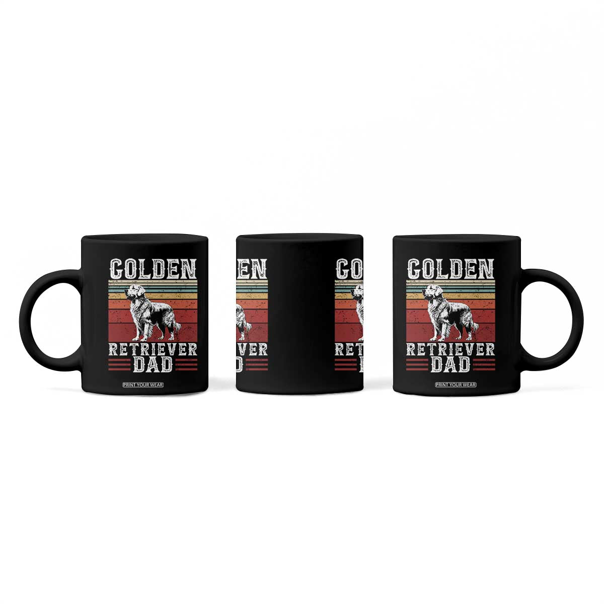 Retro Dog Golden Dad Coffee Mug Fathers Day Gift for Dog Lovers Golden Retriever Dad TS10 Print Your Wear