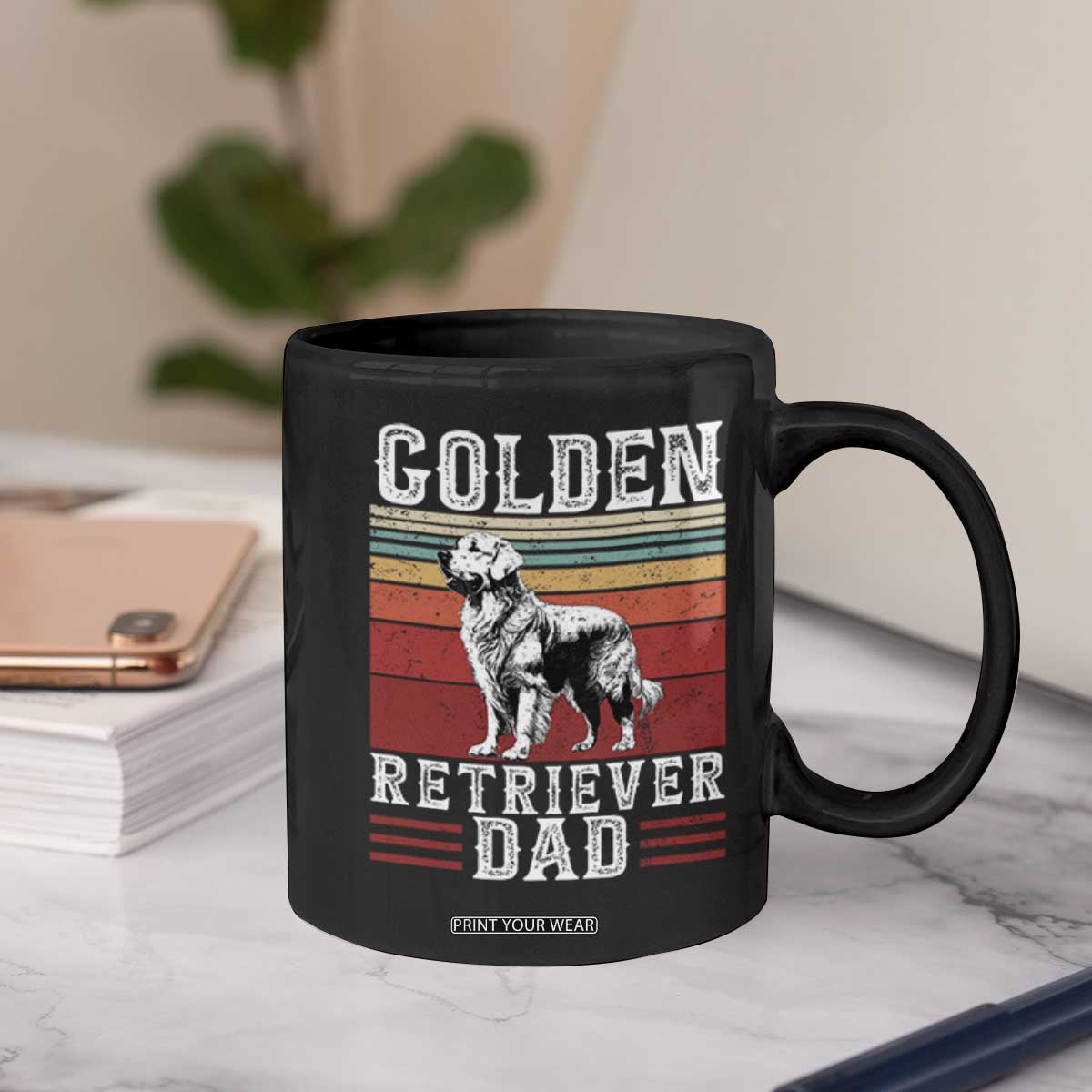 Retro Dog Golden Dad Coffee Mug Fathers Day Gift for Dog Lovers Golden Retriever Dad TS10 Print Your Wear