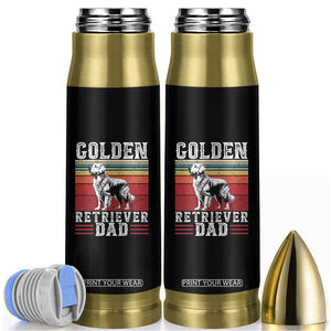 Retro Dog Golden Dad Bullet Tumbler Fathers Day Gift for Dog Lovers Golden Retriever Dad TS10 Black Print Your Wear