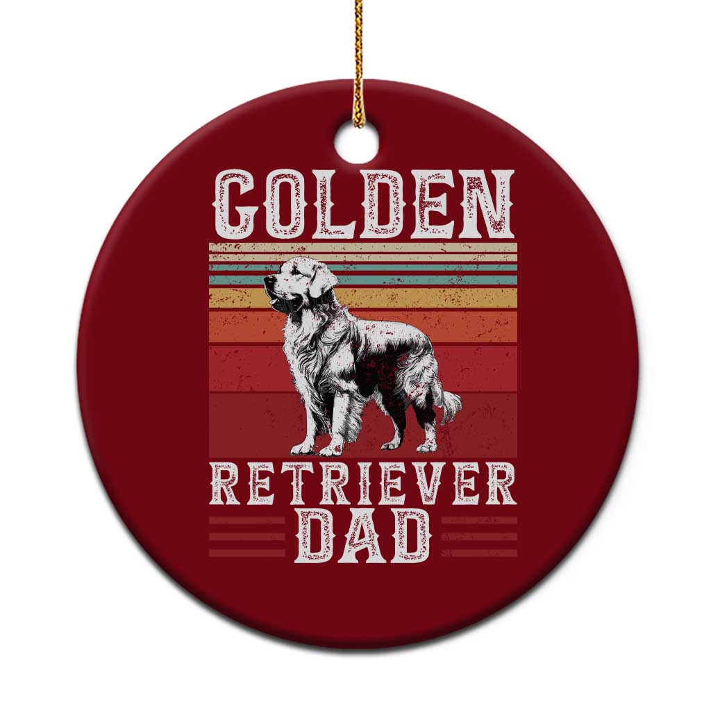 Retro Dog Golden Dad Ceramic Ornament Fathers Day Gift for Dog Lovers Golden Retriever Dad TS10 1pc Red Print Your Wear