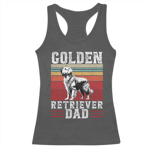 Retro Dog Golden Dad Racerback Tank Top Fathers Day Gift for Dog Lovers Golden Retriever Dad TS10 Dark Heather Print Your Wear