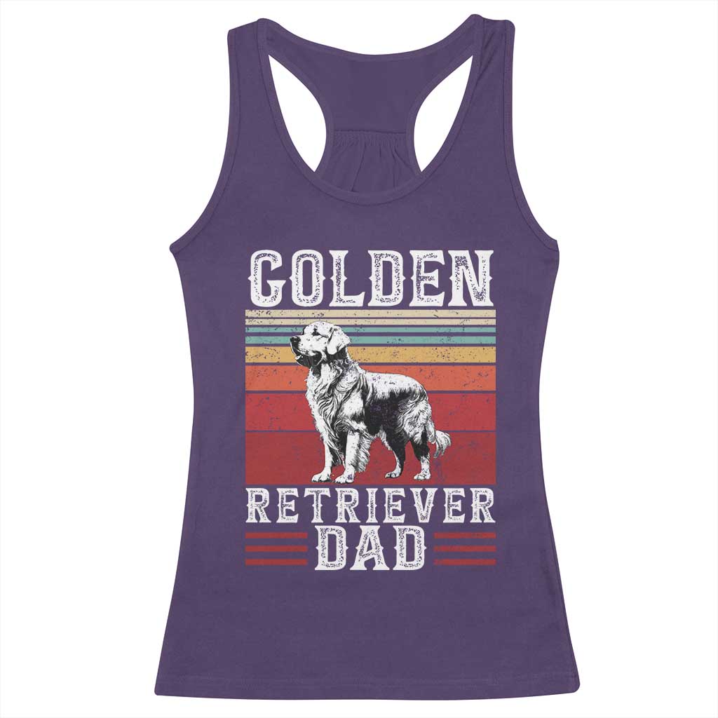 Retro Dog Golden Dad Racerback Tank Top Fathers Day Gift for Dog Lovers Golden Retriever Dad TS10 Purple Print Your Wear
