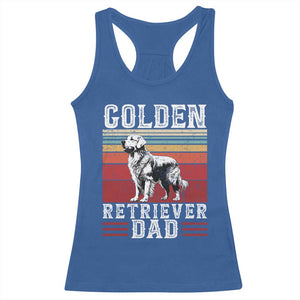 Retro Dog Golden Dad Racerback Tank Top Fathers Day Gift for Dog Lovers Golden Retriever Dad TS10 Royal Blue Print Your Wear