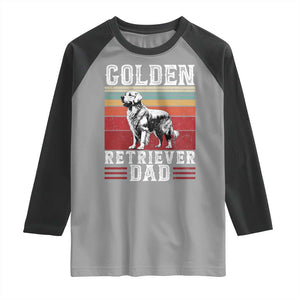 Retro Dog Golden Dad Raglan Shirt Fathers Day Gift for Dog Lovers Golden Retriever Dad TS10 Sport Gray Black Print Your Wear