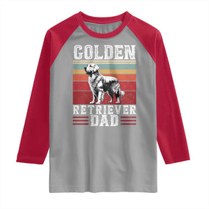 Retro Dog Golden Dad Raglan Shirt Fathers Day Gift for Dog Lovers Golden Retriever Dad TS10 Sport Gray Red Print Your Wear