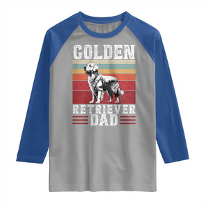 Retro Dog Golden Dad Raglan Shirt Fathers Day Gift for Dog Lovers Golden Retriever Dad TS10 Sport Gray Royal Print Your Wear