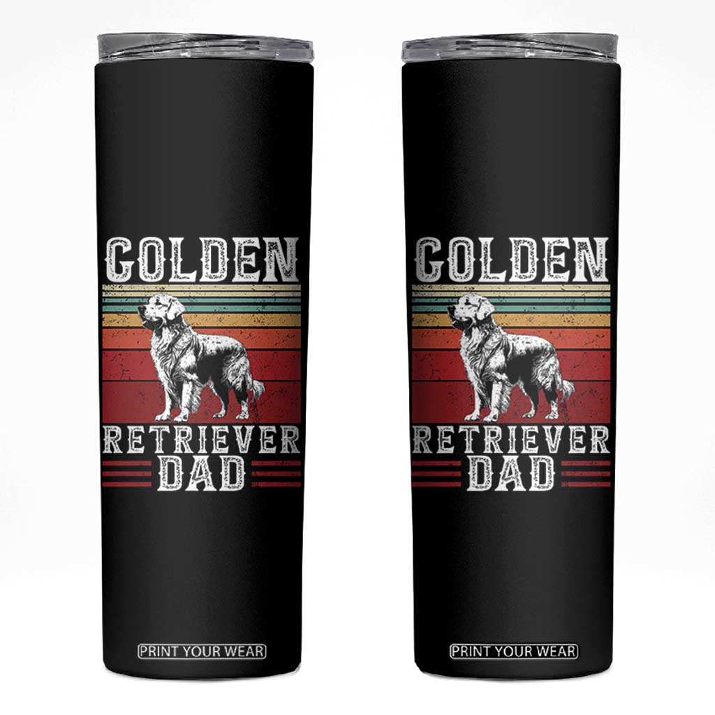 Retro Dog Golden Dad Skinny Tumbler Fathers Day Gift for Dog Lovers Golden Retriever Dad TS10 Black Print Your Wear