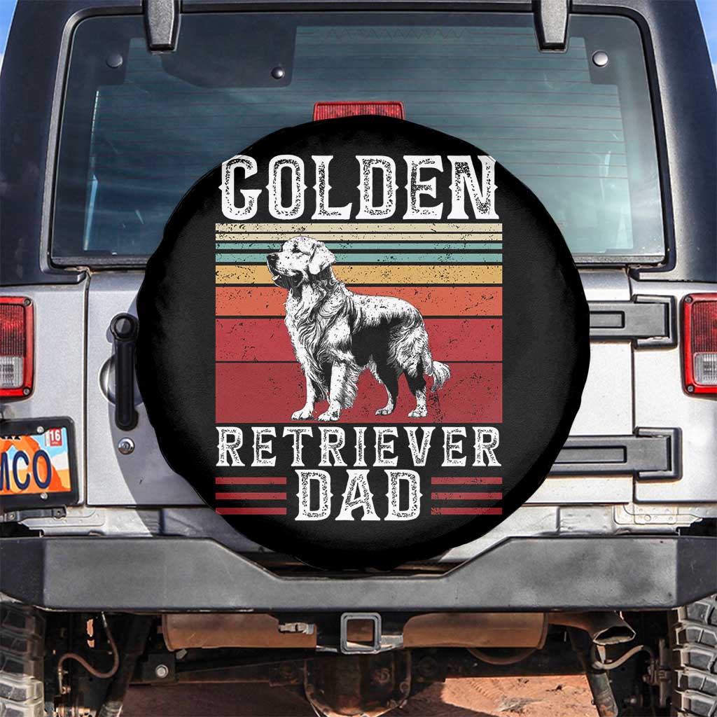 Retro Dog Golden Dad Spare Tire Cover Fathers Day Gift for Dog Lovers Golden Retriever Dad TS10 No hole Black Print Your Wear