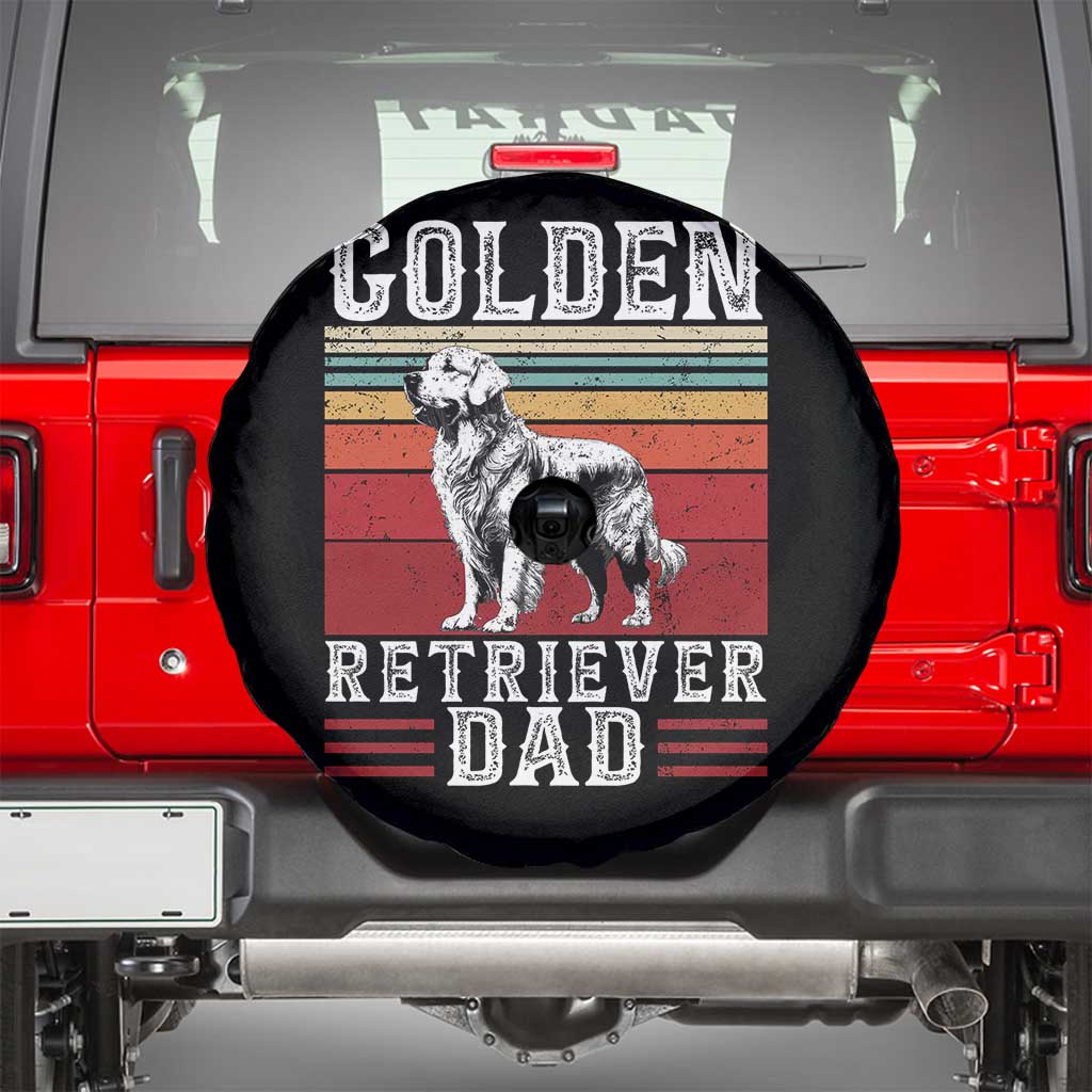 Retro Dog Golden Dad Spare Tire Cover Fathers Day Gift for Dog Lovers Golden Retriever Dad TS10 Black Print Your Wear