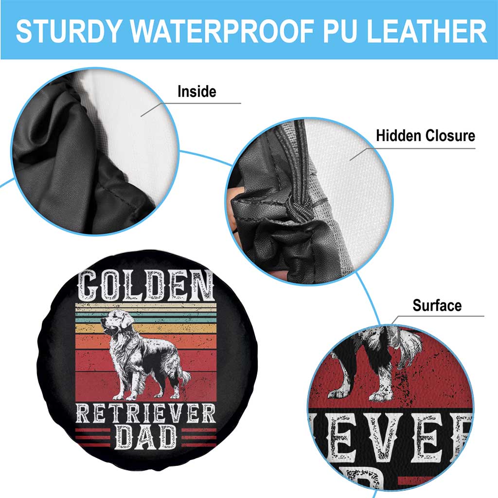 Retro Dog Golden Dad Spare Tire Cover Fathers Day Gift for Dog Lovers Golden Retriever Dad TS10 Print Your Wear