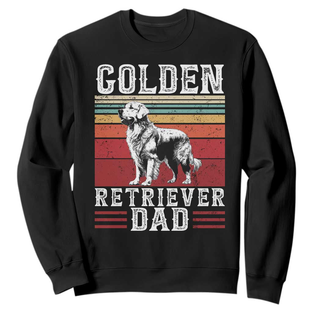 Retro Dog Golden Dad Sweatshirt Fathers Day Gift for Dog Lovers Golden Retriever Dad TS10 Black Print Your Wear