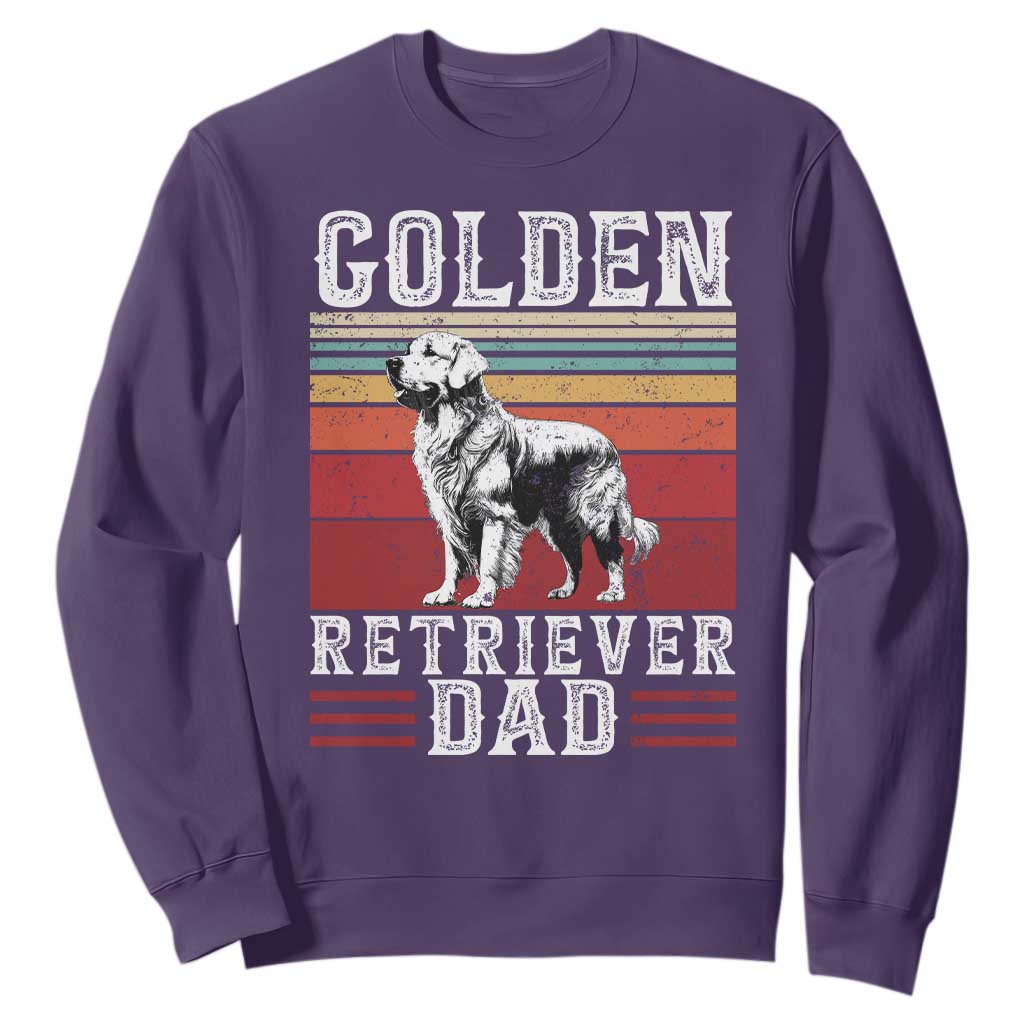 Retro Dog Golden Dad Sweatshirt Fathers Day Gift for Dog Lovers Golden Retriever Dad TS10 Purple Print Your Wear