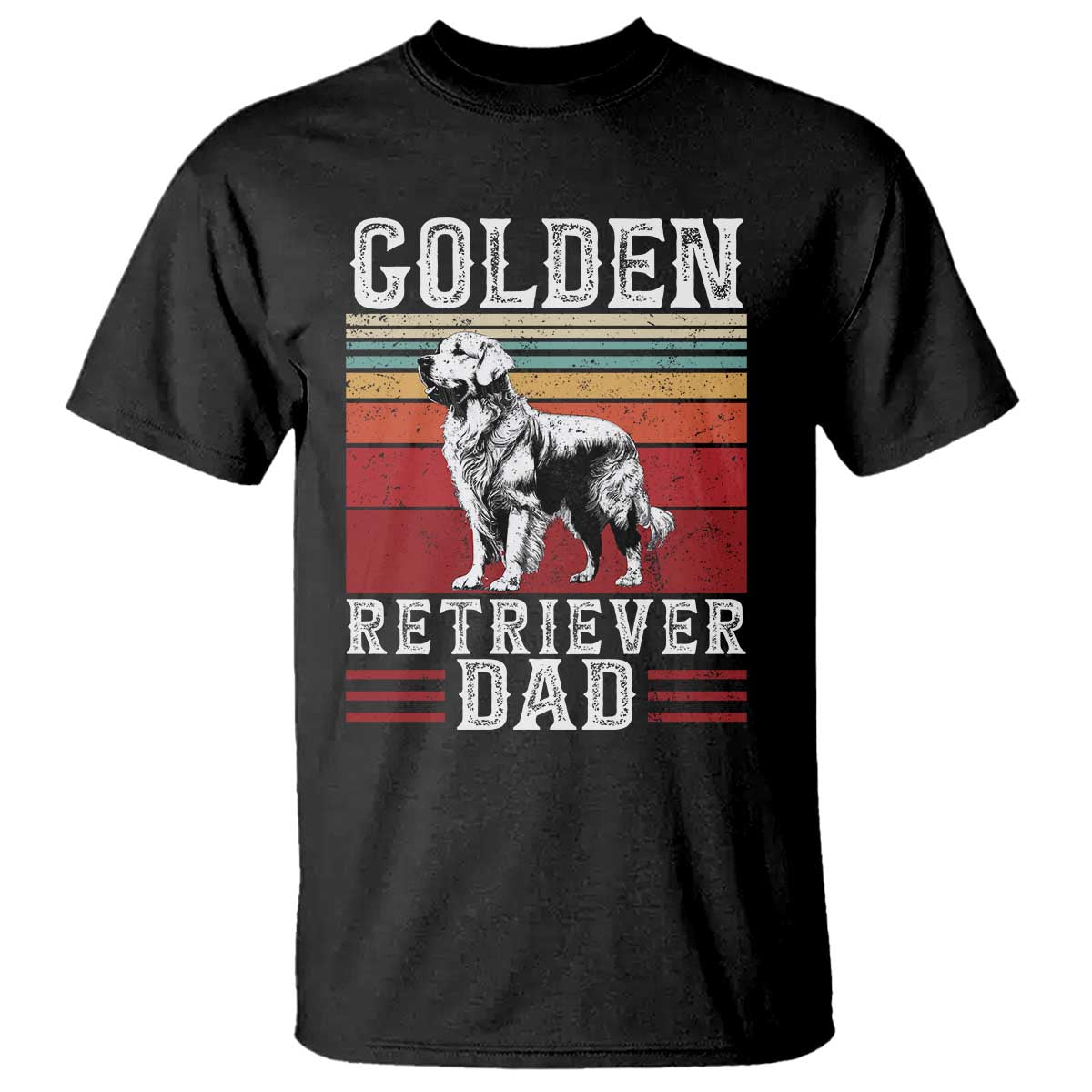 Retro Dog Golden Dad T Shirt Fathers Day Gift for Dog Lovers Golden Retriever Dad TS10 Black Print Your Wear