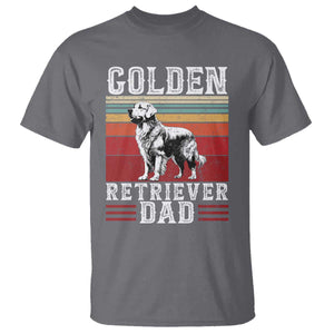 Retro Dog Golden Dad T Shirt Fathers Day Gift for Dog Lovers Golden Retriever Dad TS10 Charcoal Print Your Wear