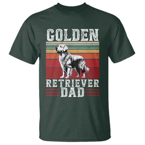 Retro Dog Golden Dad T Shirt Fathers Day Gift for Dog Lovers Golden Retriever Dad TS10 Dark Forest Green Print Your Wear