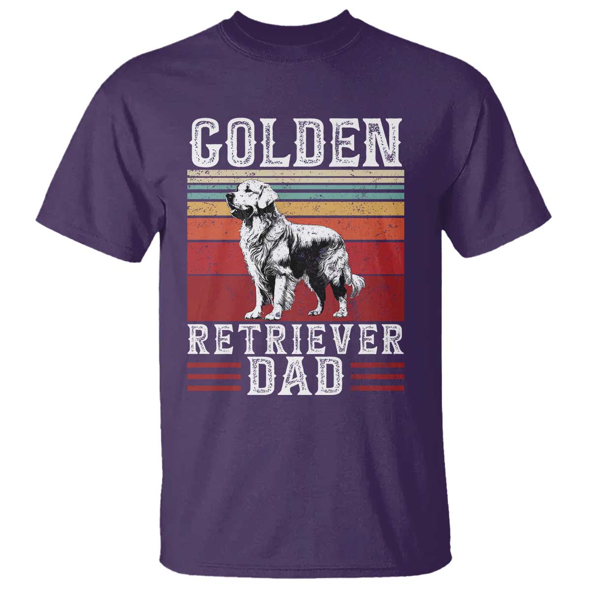 Retro Dog Golden Dad T Shirt Fathers Day Gift for Dog Lovers Golden Retriever Dad TS10 Purple Print Your Wear
